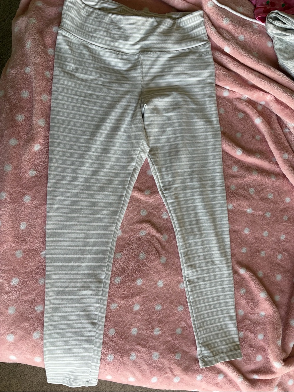 ' Light Gray Stripe Leggings